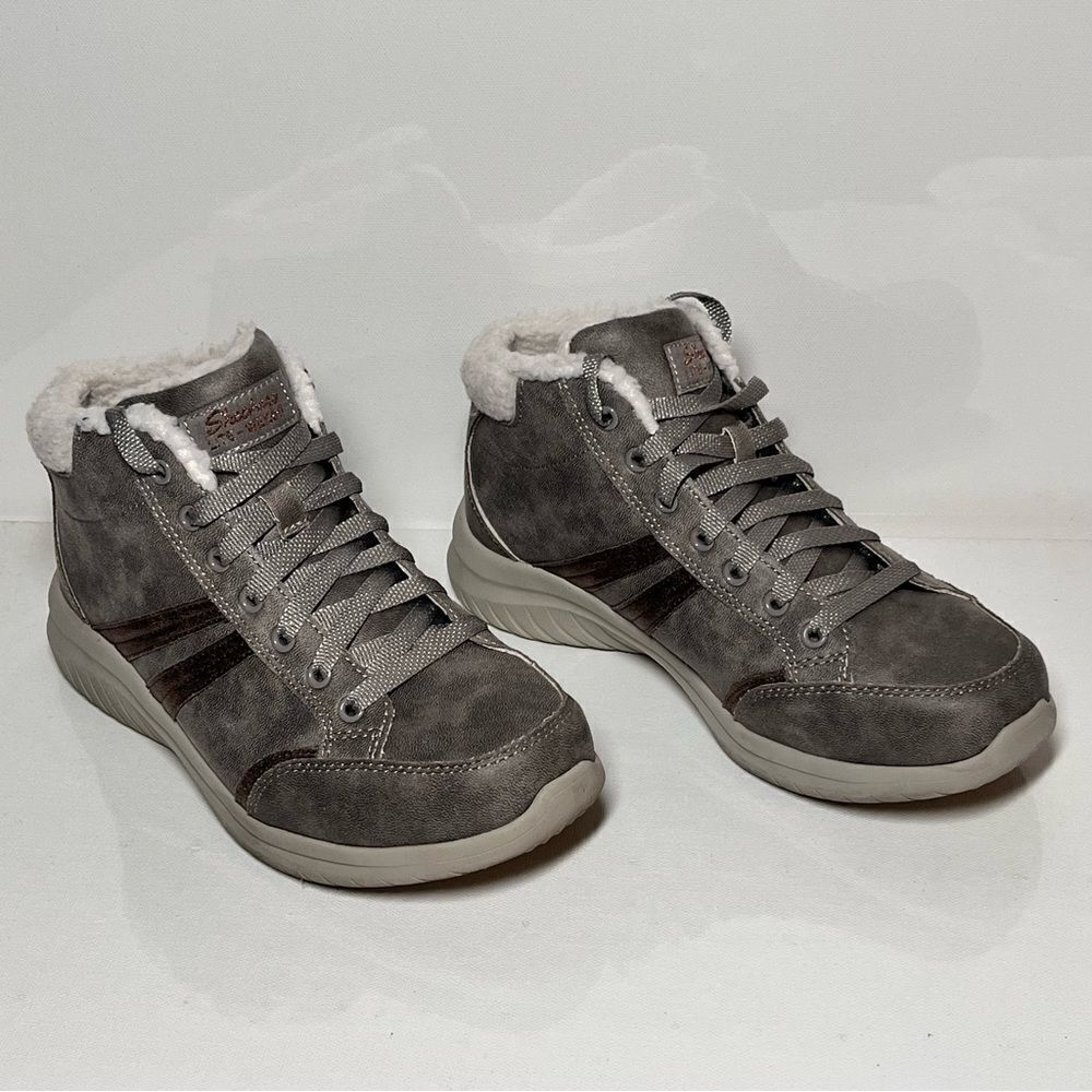 Skechers Ultra Flex Metallic Overlay Sneaker Boots